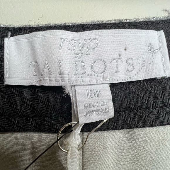 Talbots RSVP Wool Tweed Sequin Pants Grey Silver Metallic Size 16P NWT - Picture 6 of 9
